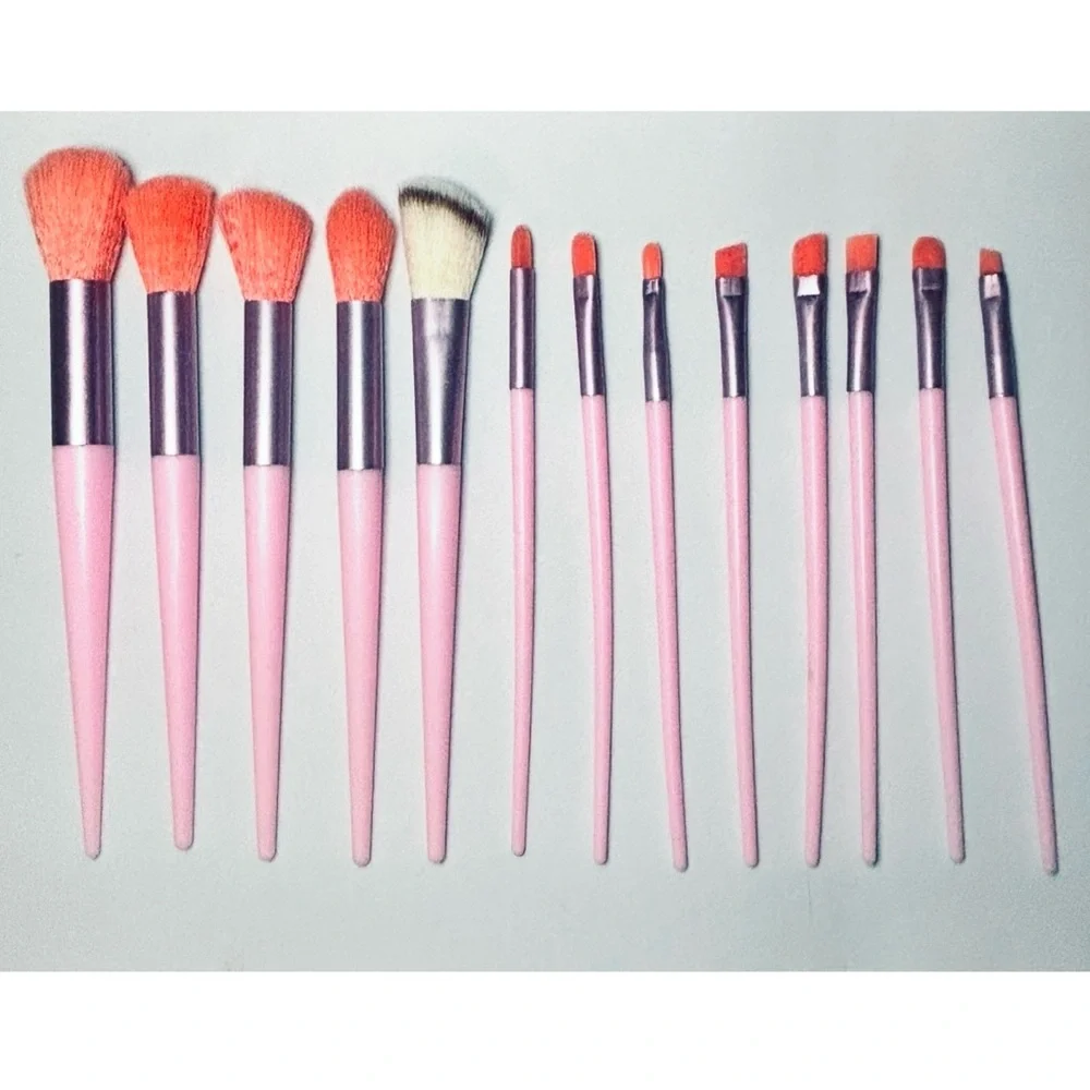✨13 Piece Makeup Brushes Pink and Coral Brush Set✨